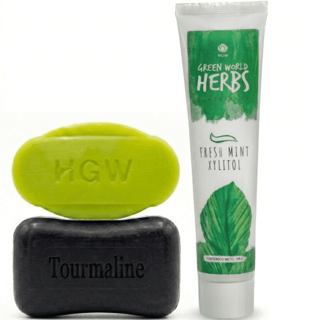 Pack Jabón Turmalina + Jabón Oliva y Miel + Pasta Dental Herbs